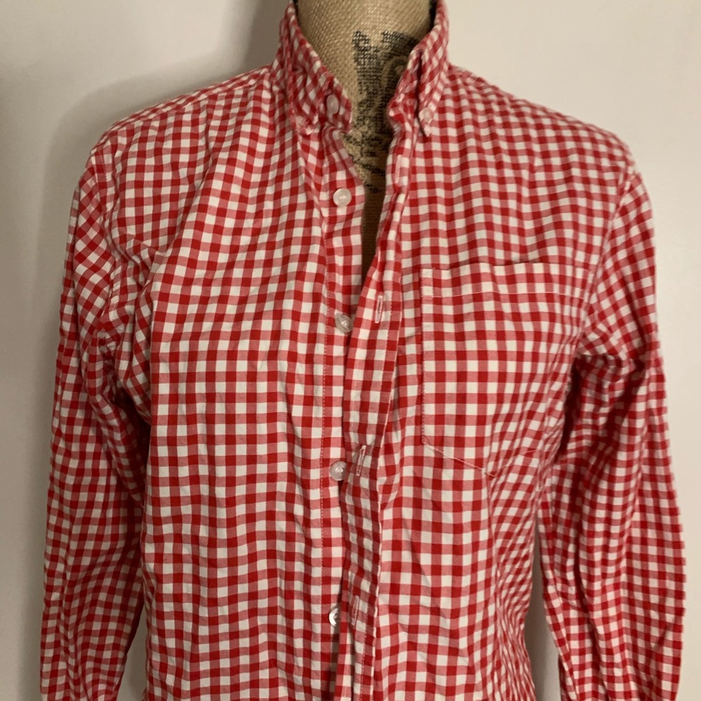 Chor Clothing red white checkered button shirt - Picture 3 of 5